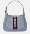Gucci Jackie 1961 Medium Suede And Leather Tote Bag In Blue