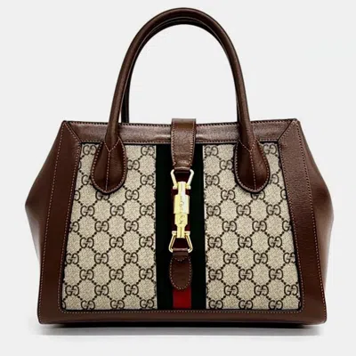 Pre-owned Gucci Jackie 1961 Medium Tote Handbag (649016) In Beige