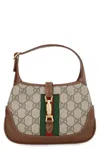 Gucci Jackie 1961 Small Webbing-trimmed Coated-canvas And Leather Shoulder Bag In Brown