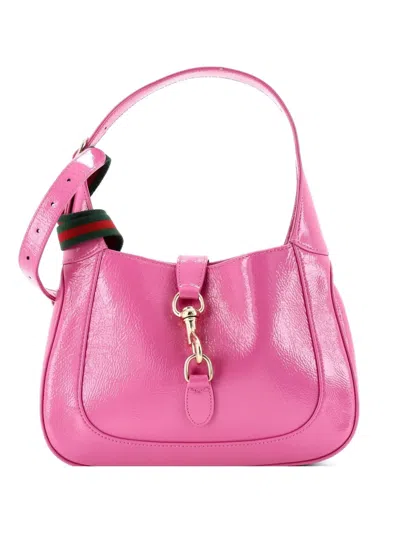 Pre-owned Gucci Jackie 1961 Patent Small Hobo Bag In Pink