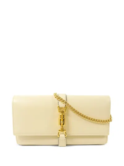 Pre-owned Gucci Jackie 1961 Piston-lock Shoulder Bag In Neutral