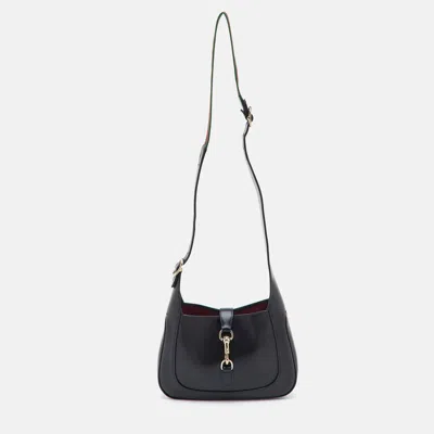 Pre-owned Gucci Jackie 1961 Small Black Leather Hobo