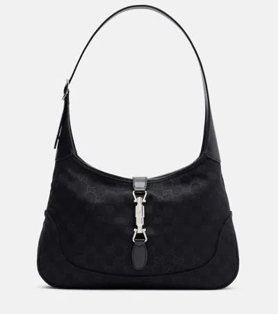 Gucci Jackie 1961 Small Canvas Shoulder Bag In Black