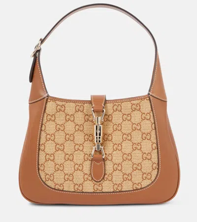 Gucci Jackie 1961 Small Gg Canvas Shoulder Bag In Brown