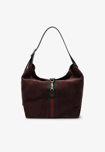 Gucci Jackie 1961 Suede Shoulder Bag In Brown