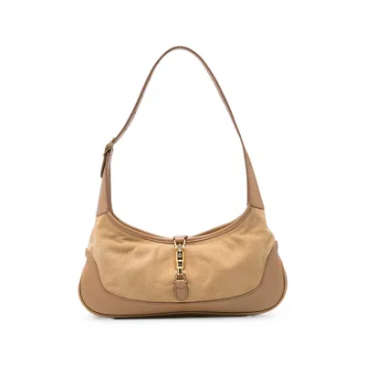 Gucci Jackie 1961 Suede Shoulder Bag In Burgundy