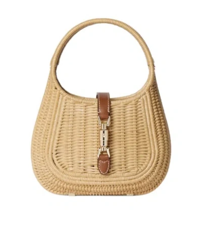 Gucci Jackie 1961 Wicker Medium Bag In Brown