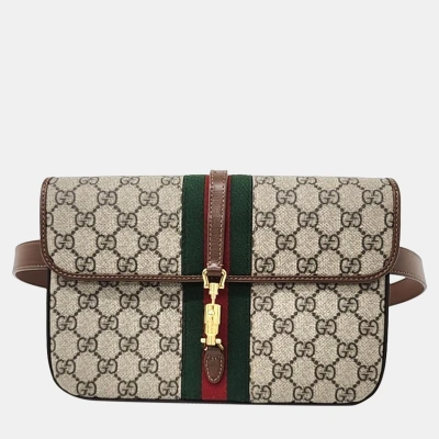 Pre-owned Gucci Jackie Belt Bag (699930) In Beige