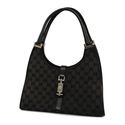 Gucci Jackie Black Canvas Shoulder Bag ()