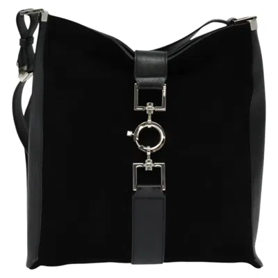 Pre-owned Gucci Jackie Black Suede Shoulder Bag ()