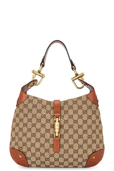 Gucci Jackie Gg Canvas Shoulder Bag In Beige