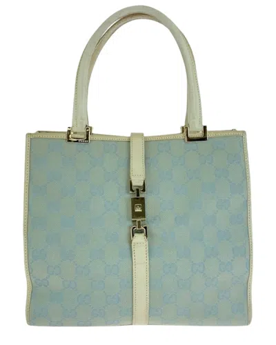 Gucci Jackie Gg Canvas Tote Bag (authentic Pre-loved) In Blue