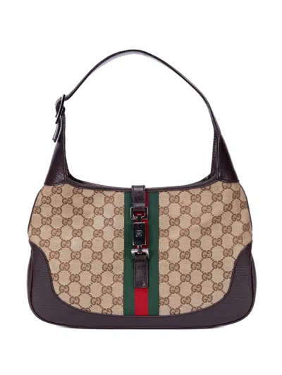 Pre-owned Gucci Jackie Gg-supreme Shoulder Bag In Neutral