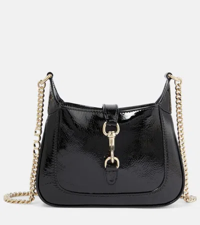 Gucci Jackie Notte Mini Patent Leather Crossbody Bag In Black