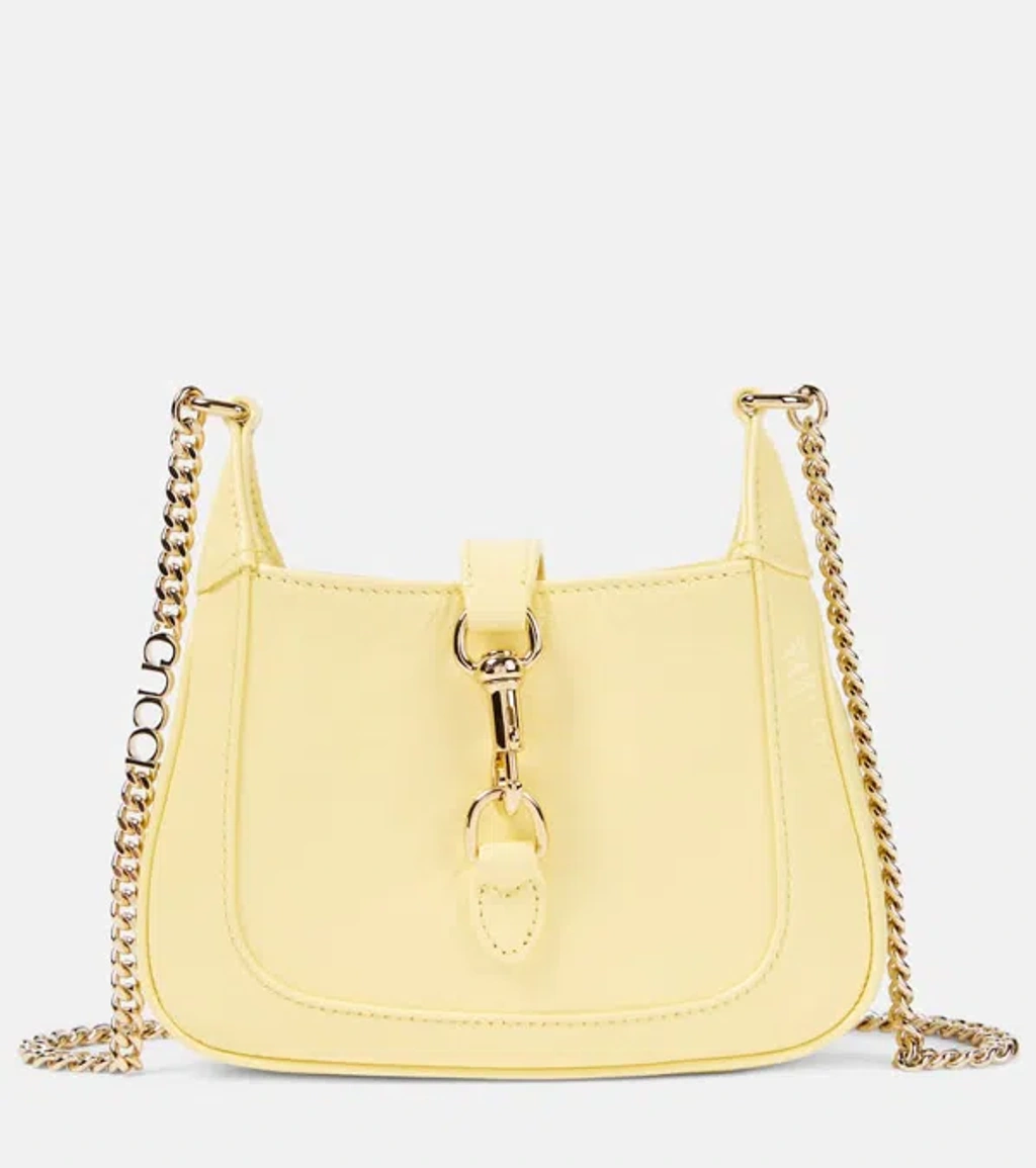 GUCCI ジャッキー ノッテ ミニバッグ イエロー Gucci Jackie Notte Mini Patent Leather Shoulder Bag In Daylight