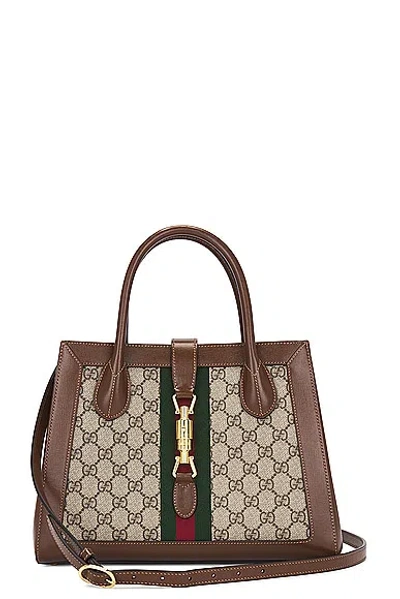 Gucci Jackie Ophidia 2 Way Handbag In Brown