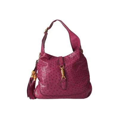 Pre-owned Gucci Jackie Ostrich Bag 'violet' | Purple | Women's Size Onesize