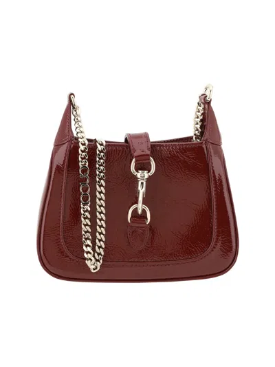 Gucci Jackie Notte Patent Leather Mini Bag In Red