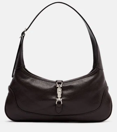 Gucci Jackie Slim Small Leather Shoulder Bag In Brown