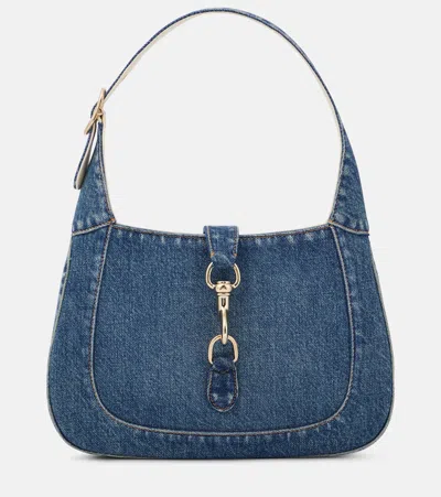 Gucci Jackie Small Denim Shoulder Bag In Blue