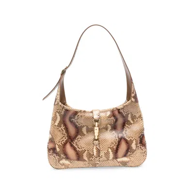 Gucci Jackie Snakeskin Shoulder Bag In Pink