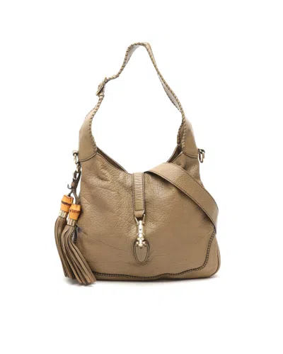 Gucci Jackie Tassel Bamboo Bag In Brown