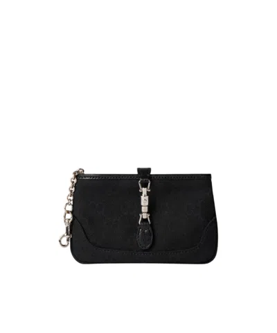 Gucci Jackie Zip Key Pouch In Black
