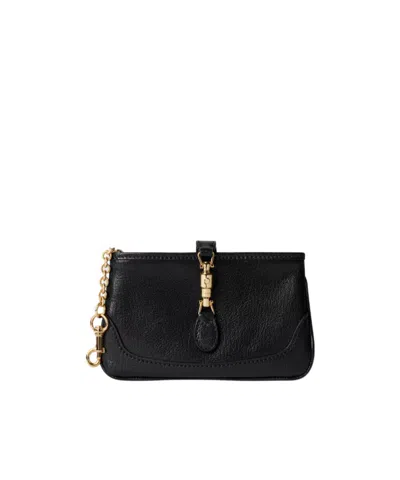 Gucci Jackie Zip Key Pouch In Black