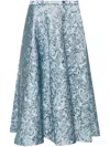 Gucci Jacquard-pattern Midi Skirt In Blau