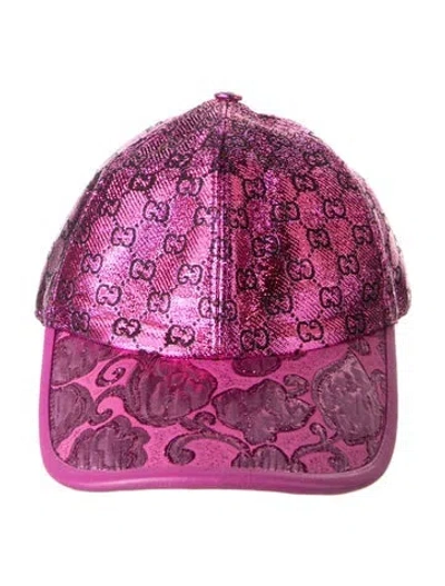 Pre-owned Gucci Jacquard Baseball Cap W/tags In Pink