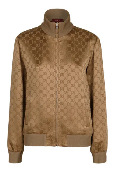 Gucci Jacquard Blazer In Brown