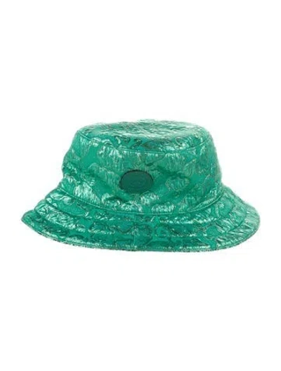 Pre-owned Gucci Jacquard Bucket Hat In Green