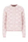 Gucci Pink Gg Bouclé Jacquard Wool Cardigan In Pink