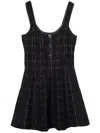 Gucci Check-pattern Lamé-effect Mini Dress In Black