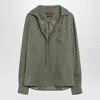 Gucci Green Jacquard Gg Silk Shirt Women In Green