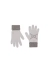 Gucci Jacquard Gloves In Ivory And Light Gray