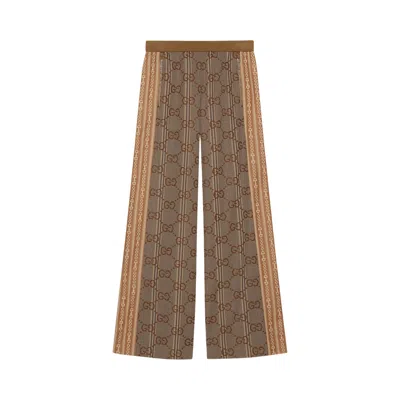 Pre-owned Gucci Jacquard Jersey 'coffee' | Tan | Women's Size L In Brown