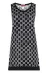 Gucci Women Embroidered Stretch Wool Blend Mini Dress In Multi