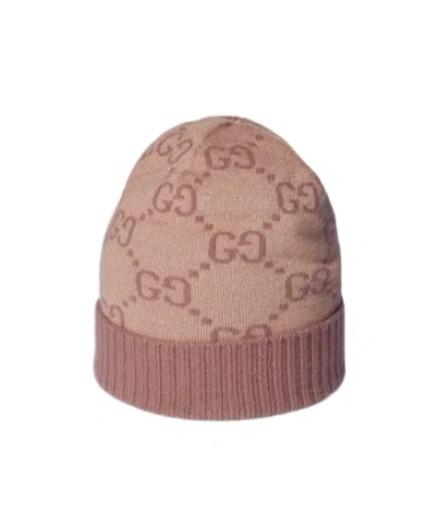 Gucci Jacquard Knitted Hat In Brown