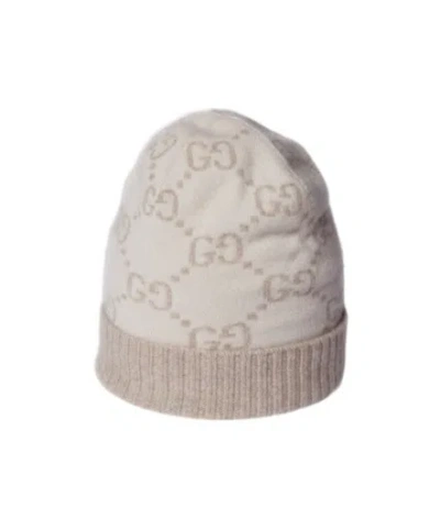 Gucci Gg Cashmere Jacquard Hat In Neutral