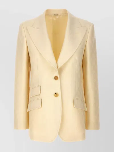GUCCI JACQUARD LOGO BLAZER SINGLE-BREASTED