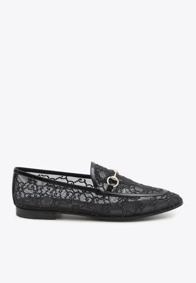 Gucci Jacquard Mesh Loafers In Black