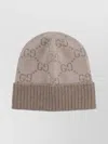 Gucci Jacquard Patterned Hat Turn-up Brim In Brown