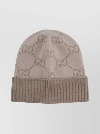 GUCCI JACQUARD PATTERNED HAT TURN-UP BRIM