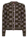 Gucci Wool Cardigan With Front Pockets And Long Sleeves In Green