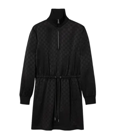 Gucci Jacquard Short Dress In Black