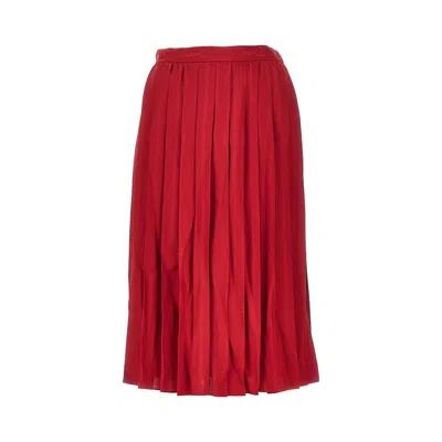 Gucci Jacquard Silk Midi Skirt In Red