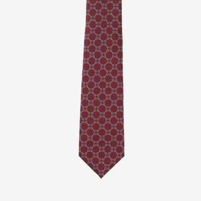 GUCCI GUCCI JACQUARD SILK MORSETTO PRINT NECKTIE