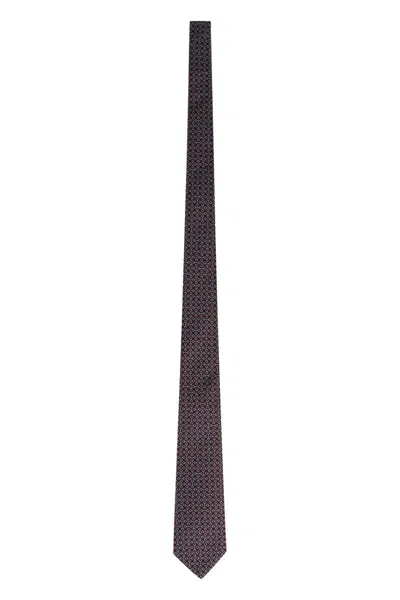 Gucci Jacquard Silk Tie In Black