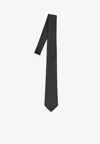 Gucci Slim Jacquard Silk Tie With Bit Pattern In Black
